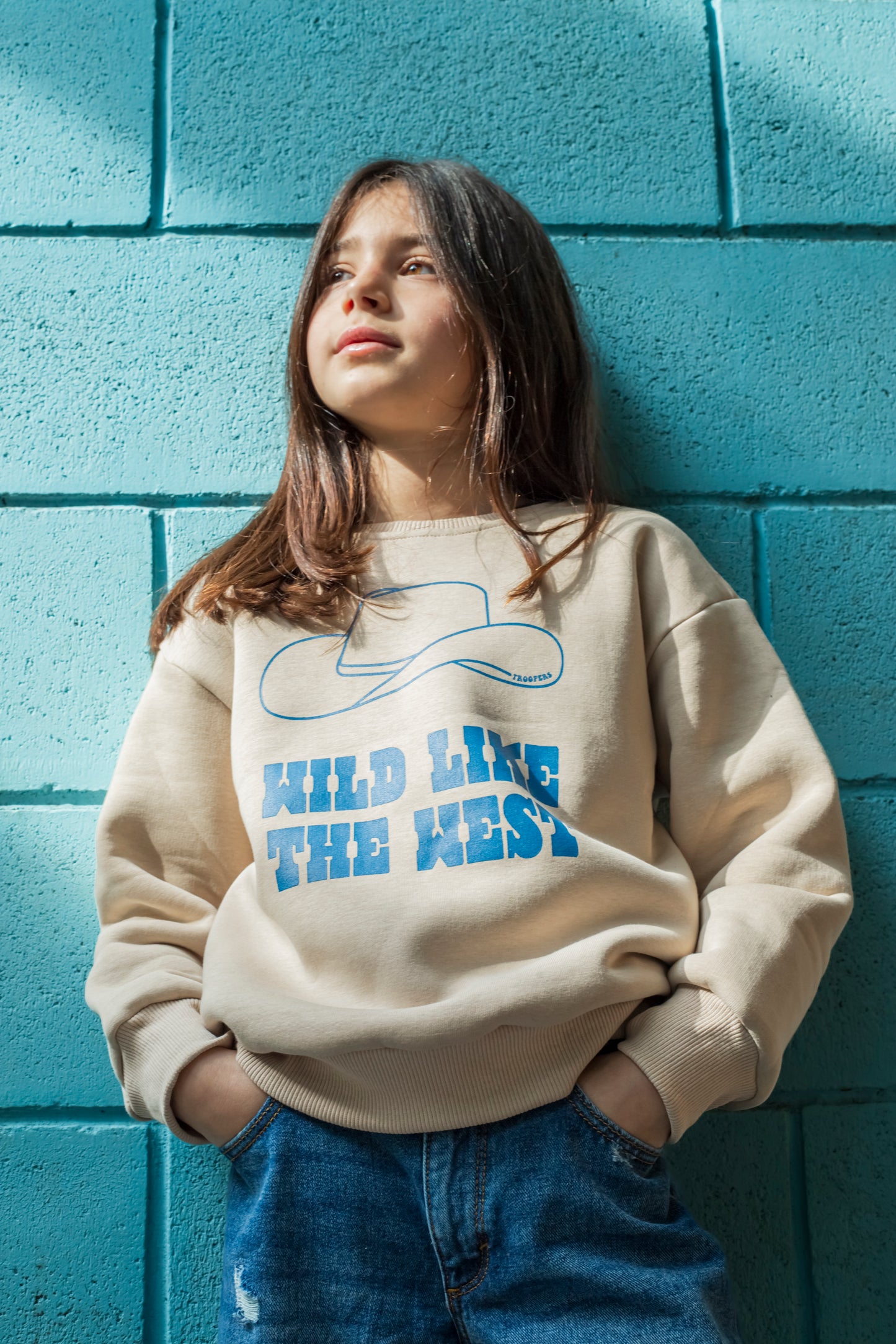 Wild Like the West - Fleeced Beige Sweater