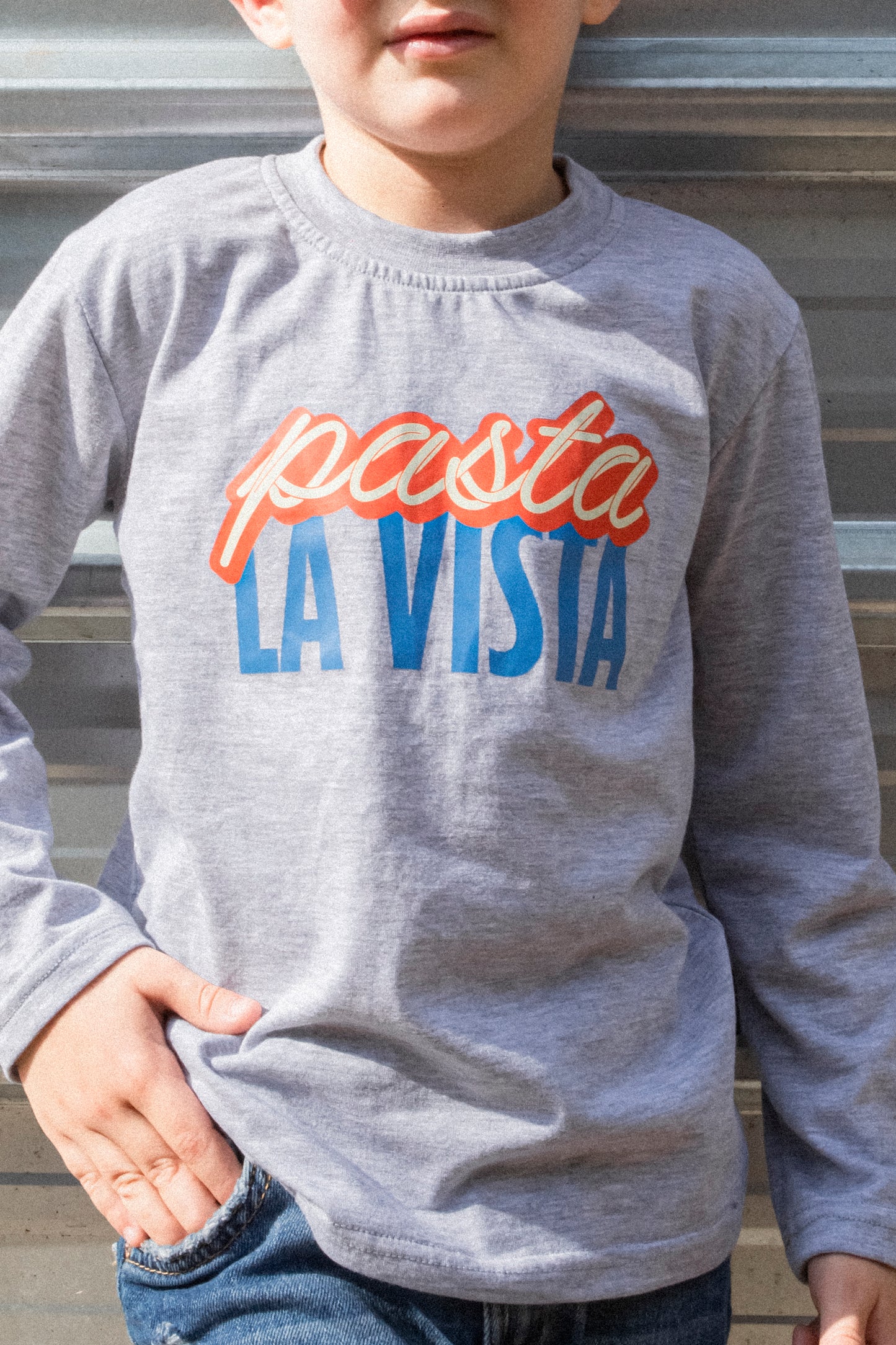 Pasta La Vista - Long Sleeve Grey T-shirt