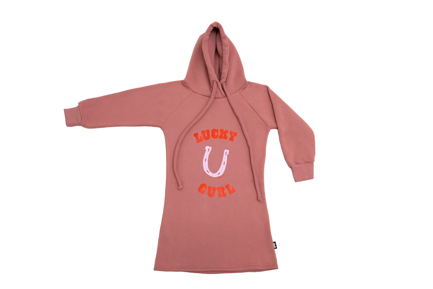 Elevate your casual style with our iconic Lucky Gurl Hoodie Dress
